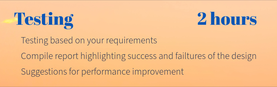 2 hour performance testing and report compiling